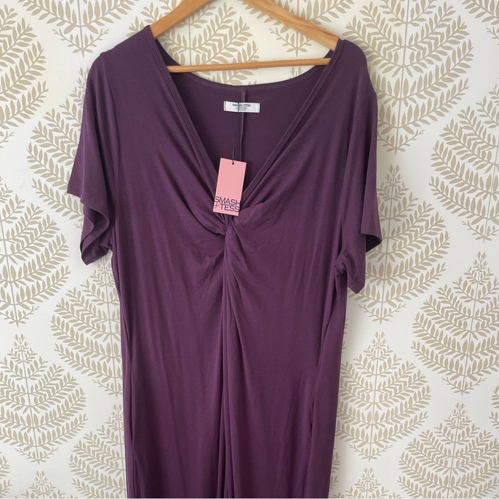 Smash + Tess Plum V-Neck Layla Twist Front Tie Romper size XXL NWT - Picture 3 of 14